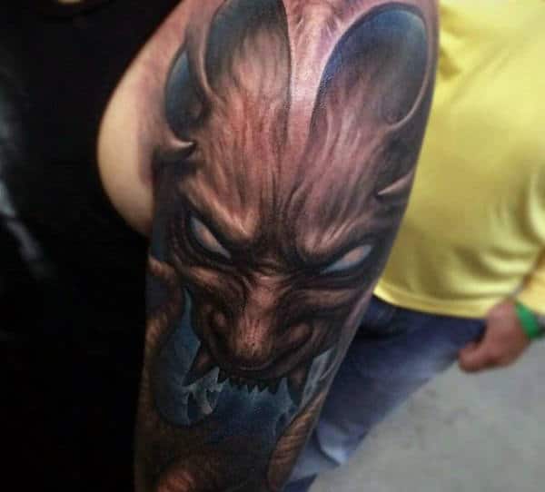 Male Angel Demon Wings Tattoo