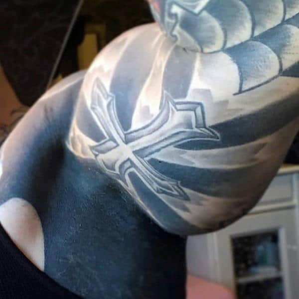 Male Armpits Black Patch Tattoo