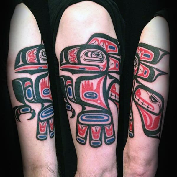Male Arms Incredible Haida Tattoo