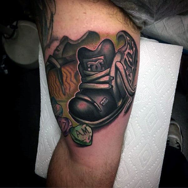 Male Arms New School Shoe Tattoo