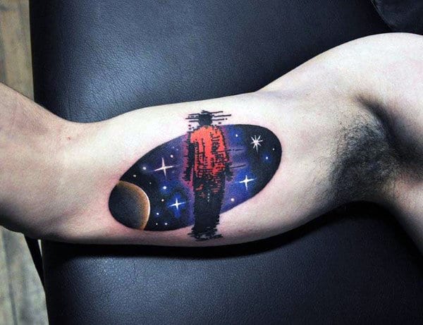 Male Arms Shaded Astronomy Tattoo