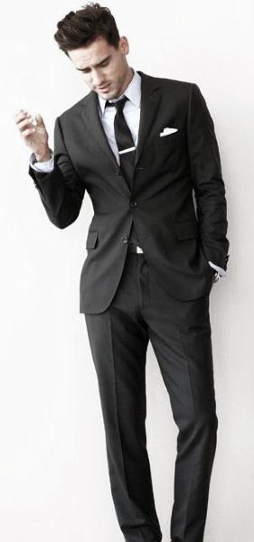 Male Black Suit Style