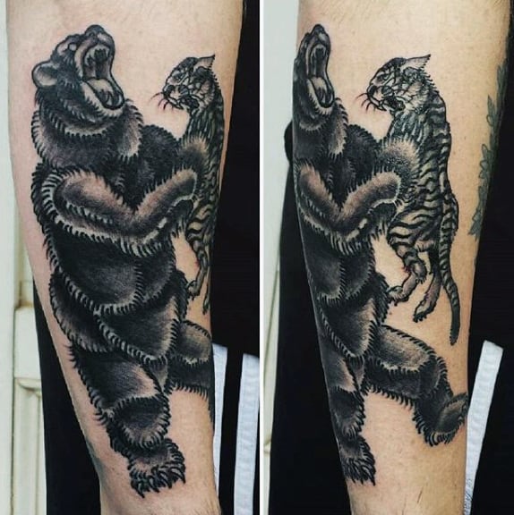 Male Black Tiger Tattoo
