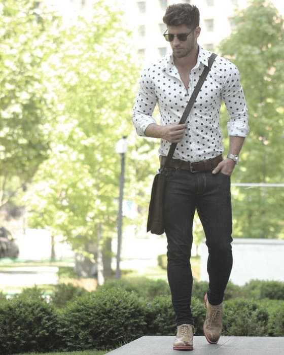 Male Business Casual Outfits Styles Pattern Dress Shirt