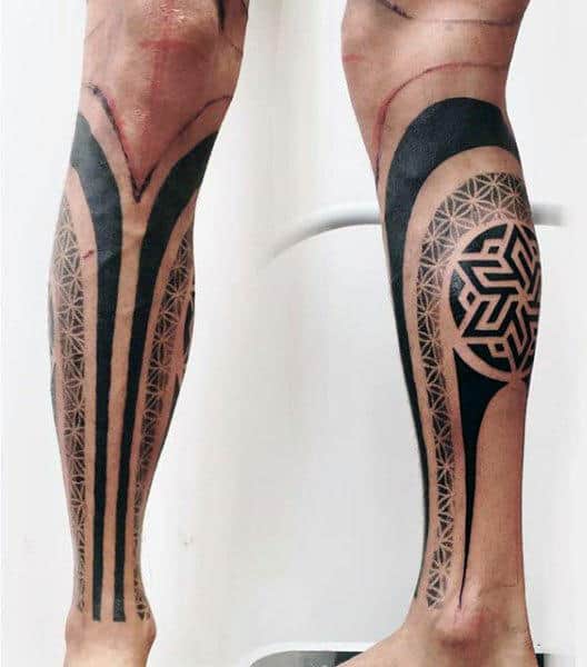 Male Calves Pattern Tattoo