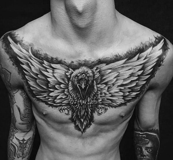 Male Chest Bird Game Of Thrones Tattoo Design Ideas
