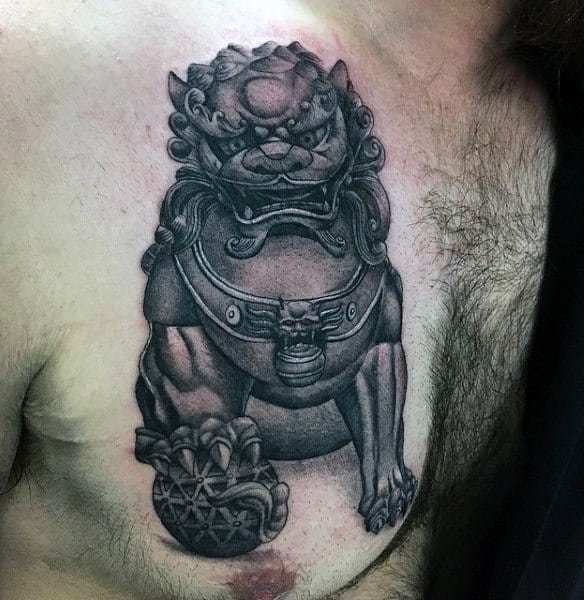 Male Chest Manly Unique Creature Tattoo