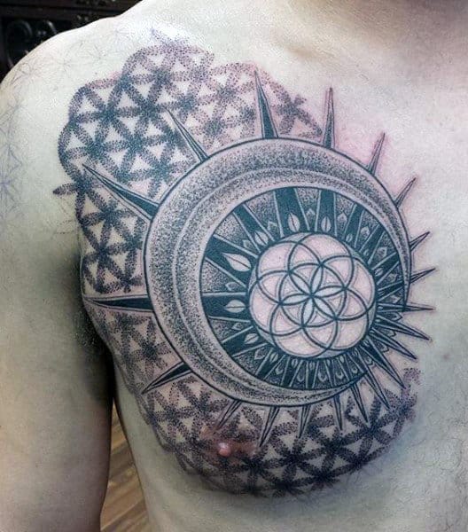 Male Chest Tattoos Geometric