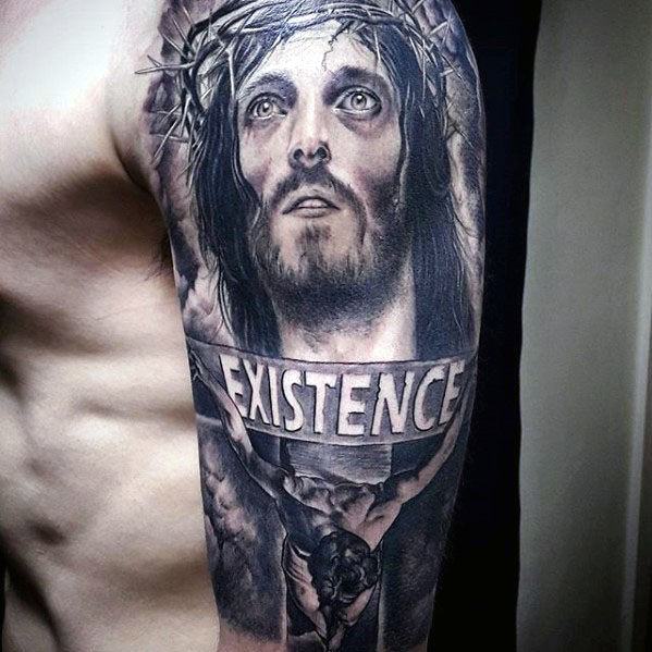 Male Cool 3d Jesus Tattoo Ideas