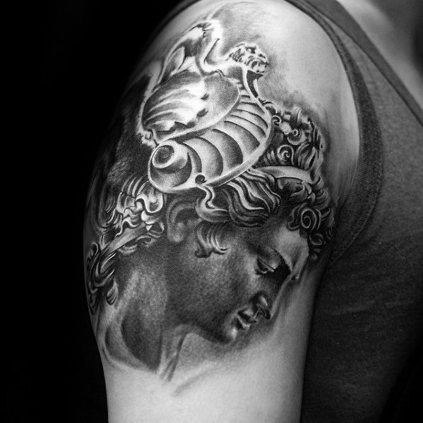 Male Cool 3d Perseus Tattoo Ideas On Upper Arm