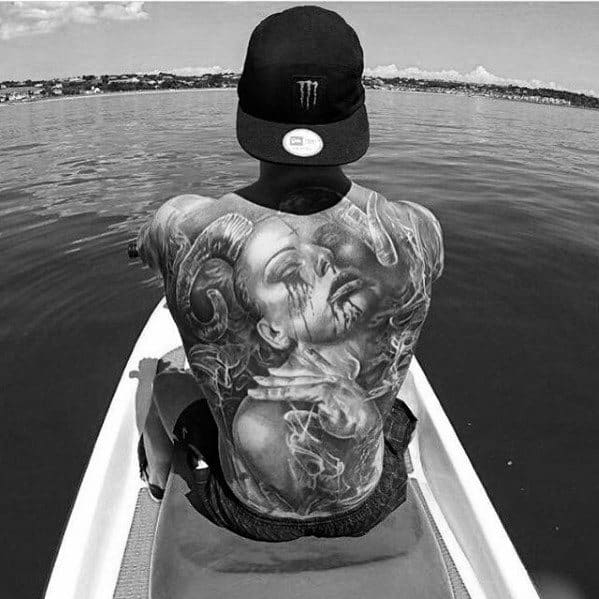 Male Cool Awesome Back Tattoo Ideas