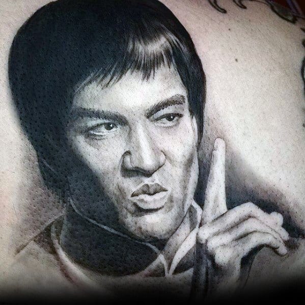 Male Cool Back Bruce Lee Tattoo Ideas