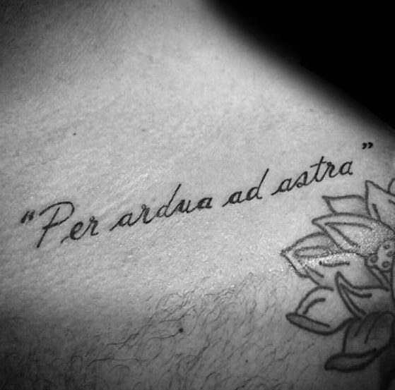 Male Cool Latin Tattoo Ideas On Upper Shoulder