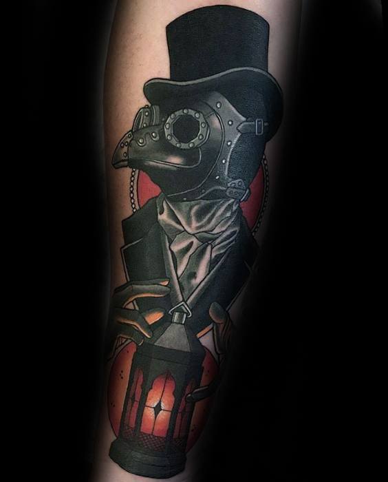 Male Cool Leg Plague Doctor Tattoo Ideas