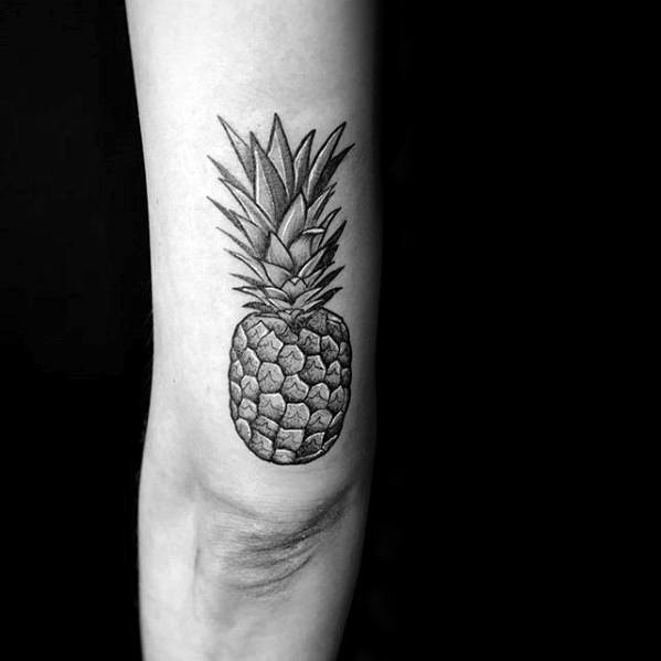 Male Cool Pineapple Tattoo Ideas On Outer Arm Tricep