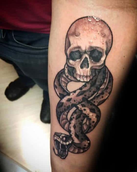 Male Cool The Dark Mark Forearm Tattoo Ideas