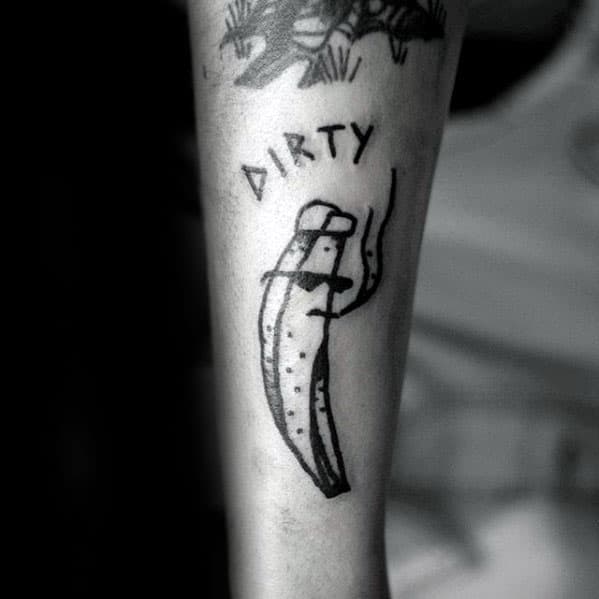 Male Dity Banana Tattoo Ideas Forearm