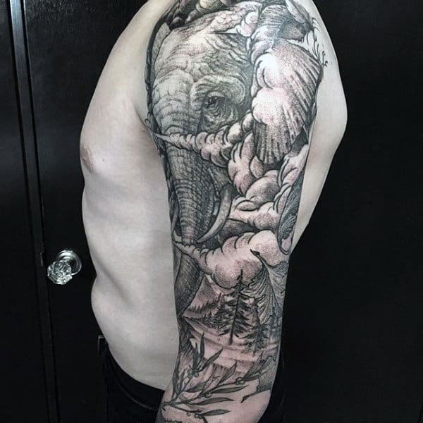 Male Elephant Original Half Sleeve Tattoos