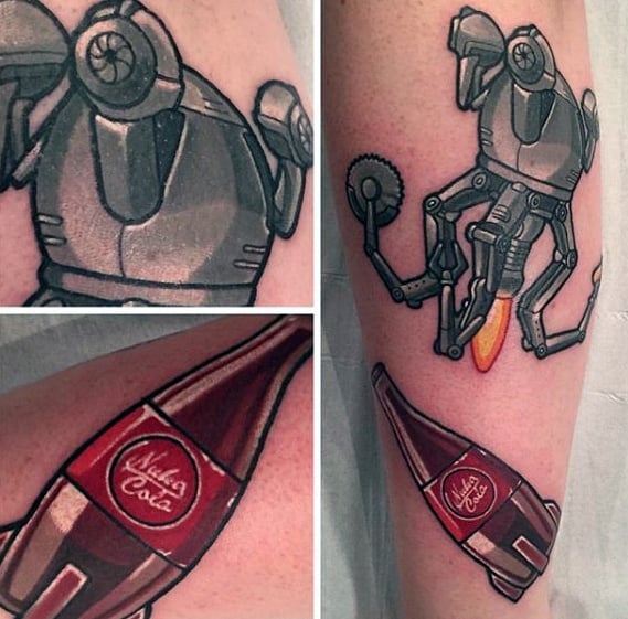 Male Fallout Tattoo On Forearm