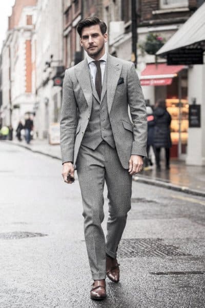 Male Fashion Grey Suit Style Ideas