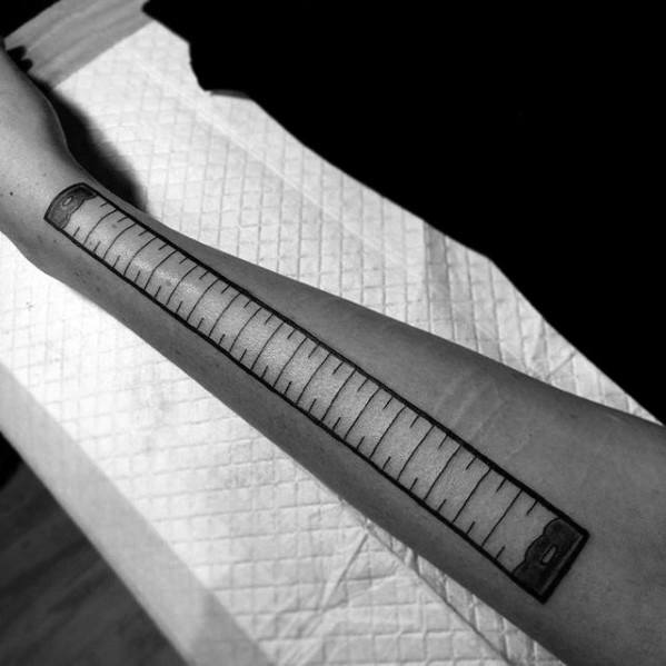 Male Forearm Ruler Tattoo Ideas