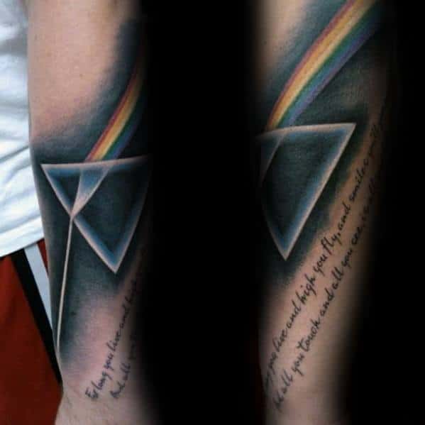 Male Forearm Song Lyrics Dark Side Of The Moon Tattoo Design Inspiration