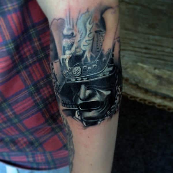 Male Forearms Black And White Viking Tattoo