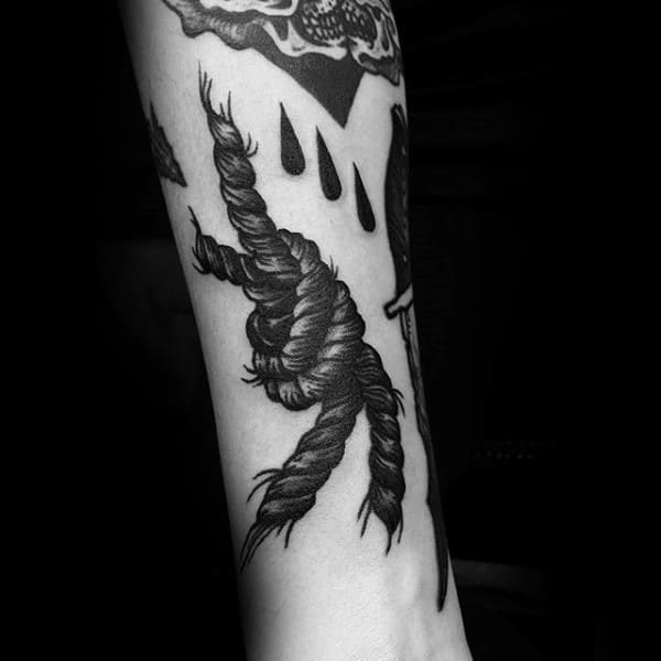 Male Forearms Black Rope Tattoo