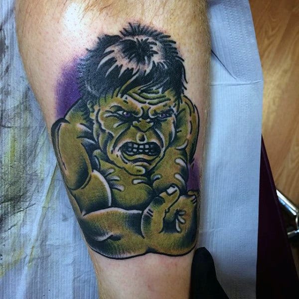 Male Forearms Cute Hulk Tattoo