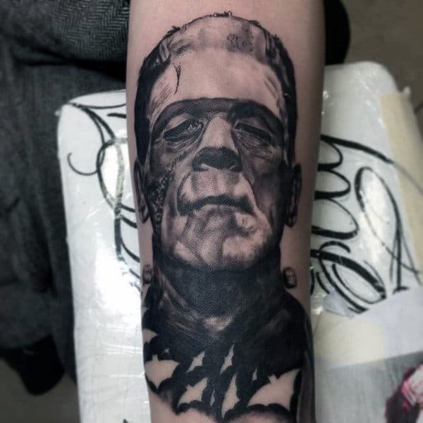 Male Forearms Halloween Tattoo
