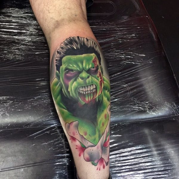 Male Forearms Hulk Bloody Tattoo