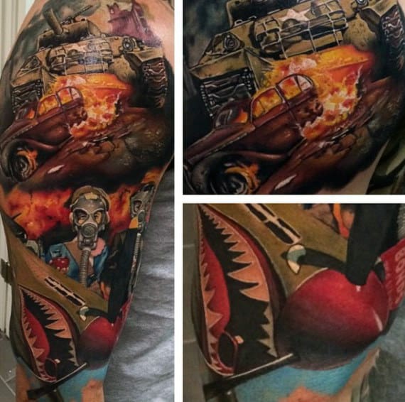 Male Forearms Interesting Shipwreack Tattoo