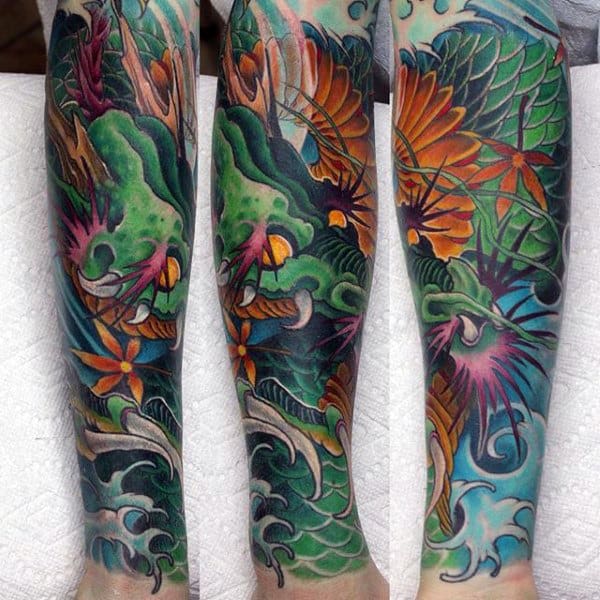 Male Forearms Lovely Dragon Tattoo