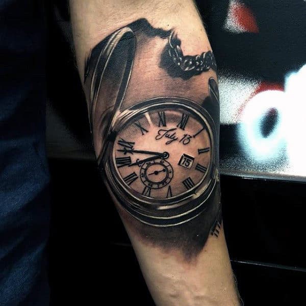 Male Forearms Manly Clock Tattoo The July 13th