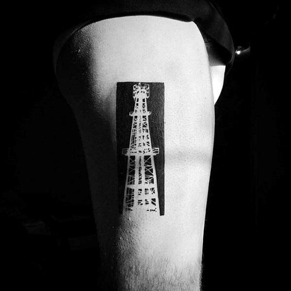 Male Forearms Sick Tattoo Of Small Eiffel Tower