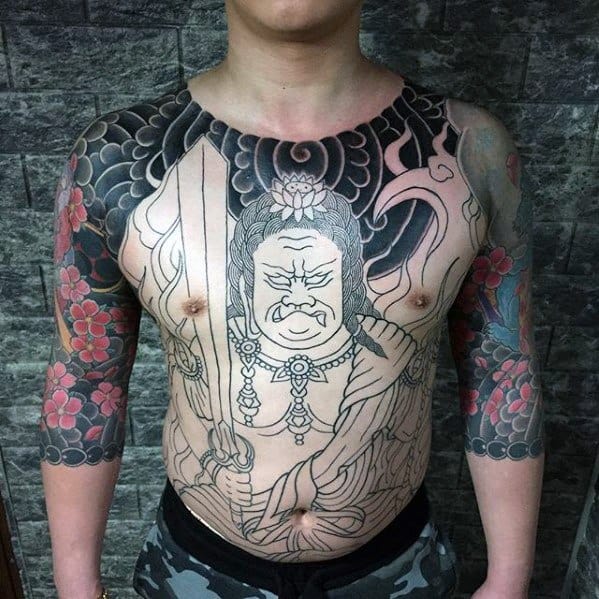 Male Fudo Myoo Japanese Tattoo Ideas On Chest