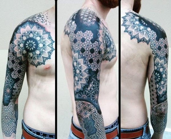 Male Full Sleeves Fantastic Pattern Tattoo