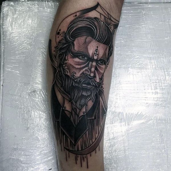 Male Full Sleeves Manly Grey Tattoo