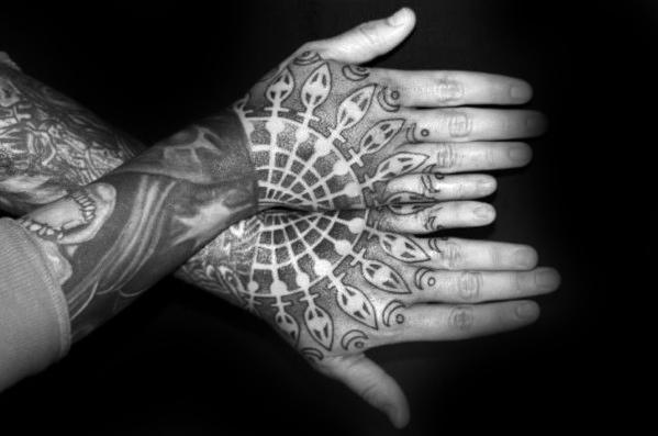 Male Geometric Hand Tattoo Ideas
