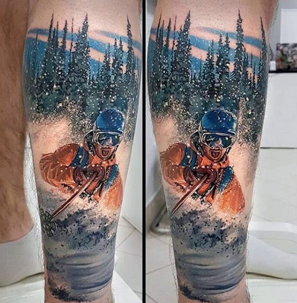 Male Greatest Tattoo Design Ideas On Lower Leg