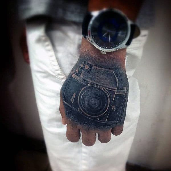 Male Hands Camera Tattoo