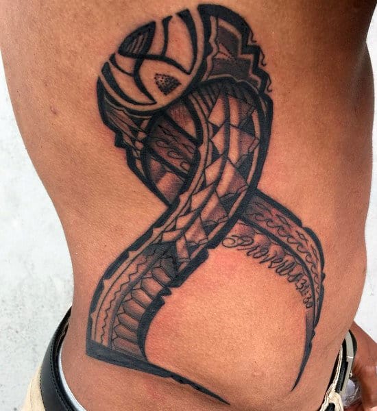 Male Hawaiian Style Tattoos On Ribs