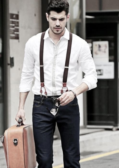 Male How To Wear Suspenders With Jeans Outfits Styles
