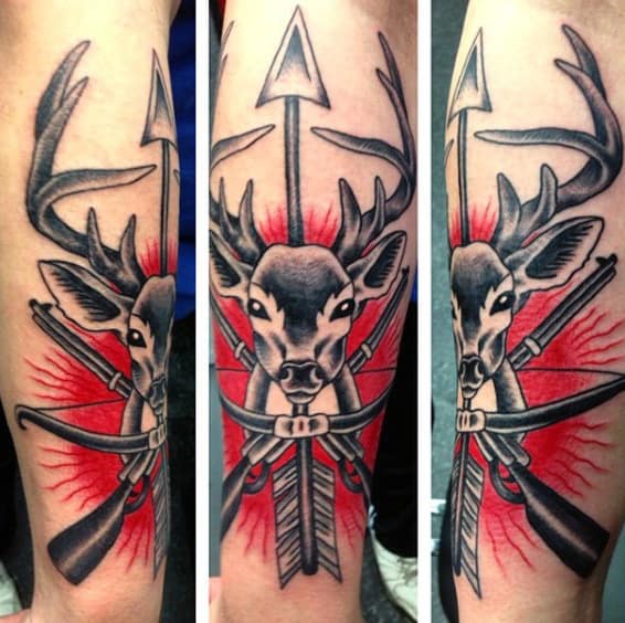Male Hunting Arrow Tattoo