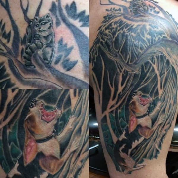 Male Hunting Fishing Tattoo