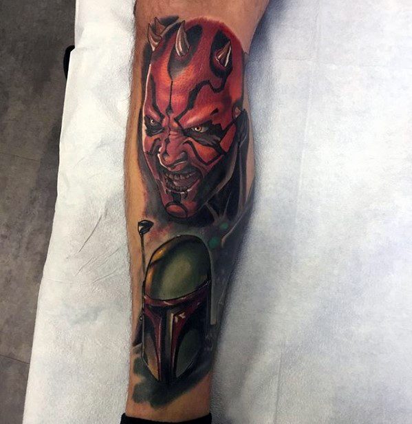 Male Leg Darth Maul Tattoo Design Inspiration