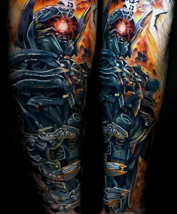 Male Leg Transformers Tattoo Design Ideas