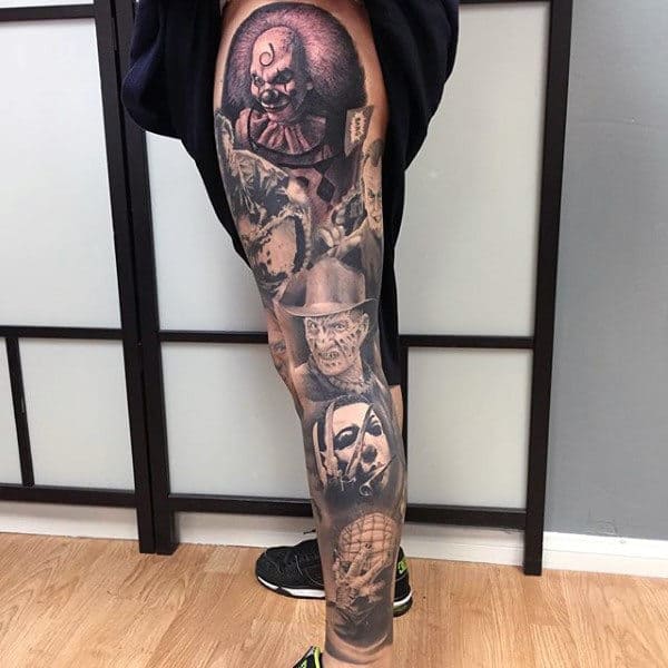 Male Legs Fantastic Halloween Tattoo