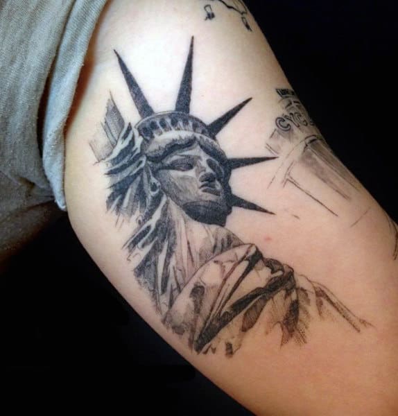 Male Liberty Enlightening The World Tattoo