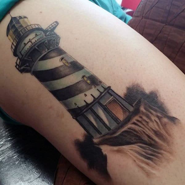 Male Light House Tattoo Designs